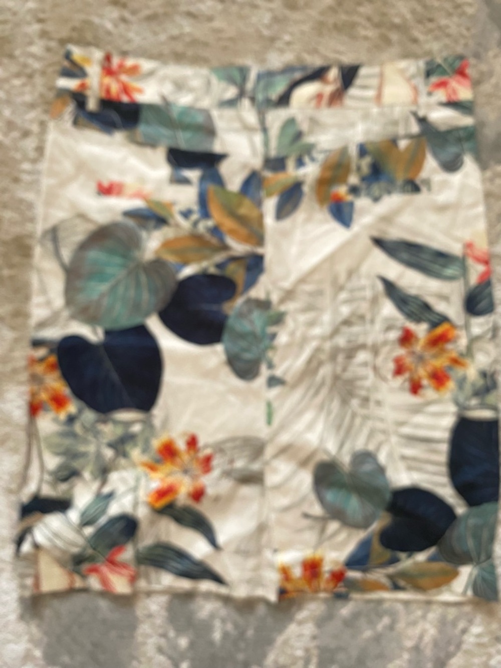 NWT Julia Lightweight Cotton Tropical Midi Skirt Palm Trees Flowers Leaves L - Picture 3 of 6